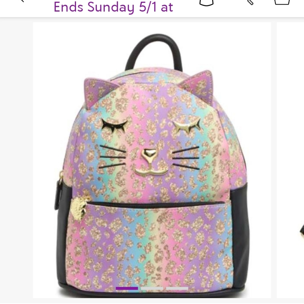 Betsey Johnson designer backpack kitty face